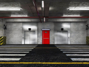 Multi-Storey Car Parking Building VR - AR - low-poly Model 3D