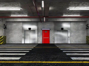 Multi-Storey Car Parking Building VR - AR - low-poly 3D Model