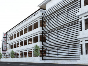 Multi-Storey Car Parking Building VR - AR - low-poly Model 3D