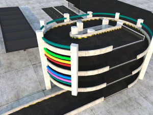 Multi-Storey Car Parking Building VR - AR - low-poly 3D Model