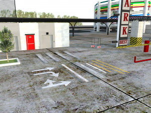 Multi-Storey Car Parking Building VR - AR - low-poly Model 3D