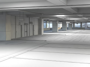 Multi-Storey Car Parking Building VR - AR - low-poly Model 3D