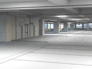 Multi-Storey Car Parking Building VR - AR - low-poly 3D Model