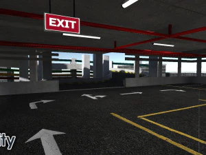 Multi-Storey Car Parking Building VR - AR - low-poly 3D Model