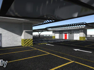 Multi-Storey Car Parking Building VR - AR - low-poly 3D Model