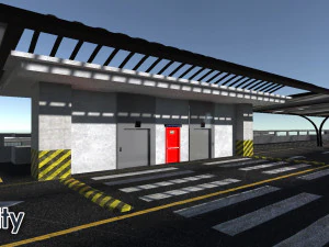 Multi-Storey Car Parking Building VR - AR - low-poly 3D Model