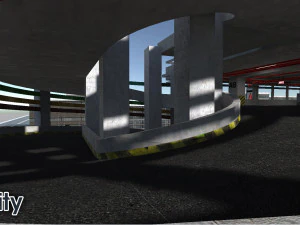Multi-Storey Car Parking Building VR - AR - low-poly 3D Model