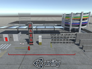 Multi-Storey Car Parking Building VR - AR - low-poly Model 3D