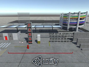 Multi-Storey Car Parking Building VR - AR - low-poly 3D Model