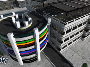 Multi-Storey Car Parking Building VR - AR - low-poly Model 3D