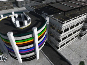 Multi-Storey Car Parking Building VR - AR - low-poly 3D Model