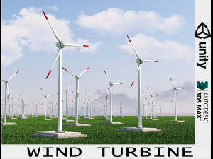 Wind Turbine Clear Energy low poly VR - AR - low-poly 3D Model