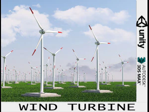 R&uuml;zgar T&uuml;rbini Clear Energy d&uuml;ş&uuml;k poli VR - AR - d&uuml;ş&uuml;k poli 3D Model