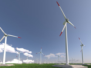 Wind Turbine Clear Energy low poly VR - AR - low-poly 3D Model