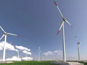 Wind Turbine Clear Energy low poly VR - AR - low-poly 3D Model