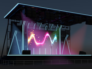 Concert Stage Area Low Poly Low-poly Model 3D