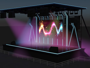 Concert Stage Area Low Poly Low-poly 3D Model