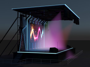 Concert Stage Area Low Poly Low-poly 3D Model