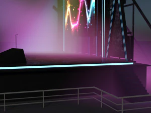 Concert Stage Area Low Poly Low-poly 3D Model