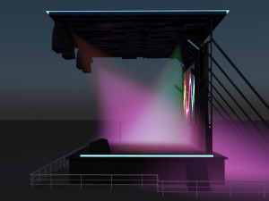 Concert Stage Area Low Poly Low-poly 3D Model