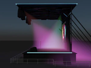Concert Stage Area Low Poly Low-poly 3D Model