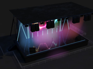 Concert Stage Area Low Poly Low-poly 3D Model