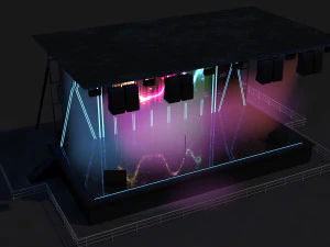 Concert Stage Area Low Poly Low-poly 3D Model