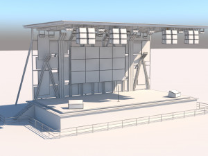 Concert Stage Area Low Poly Low-poly 3D Model