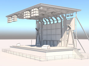 Concert Stage Area Low Poly Low-poly 3D Model