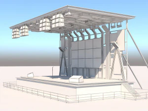 Concert Stage Area Low Poly Low-poly 3D Model