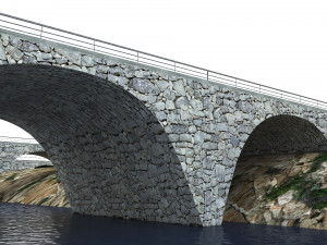 Rock Stone Bridge - Modular Buildable Kit Low-poly Model 3D