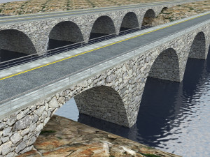 Rock Stone Bridge - Modular Buildable Kit Low-poly Model 3D
