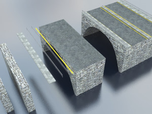 Rock Stone Bridge - Modular Buildable Kit Low-poly Model 3D