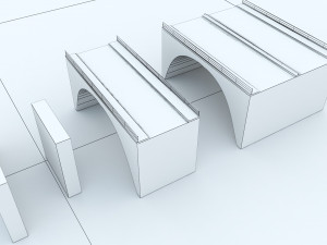 Rock Stone Bridge - Modular Buildable Kit Low-poly Model 3D