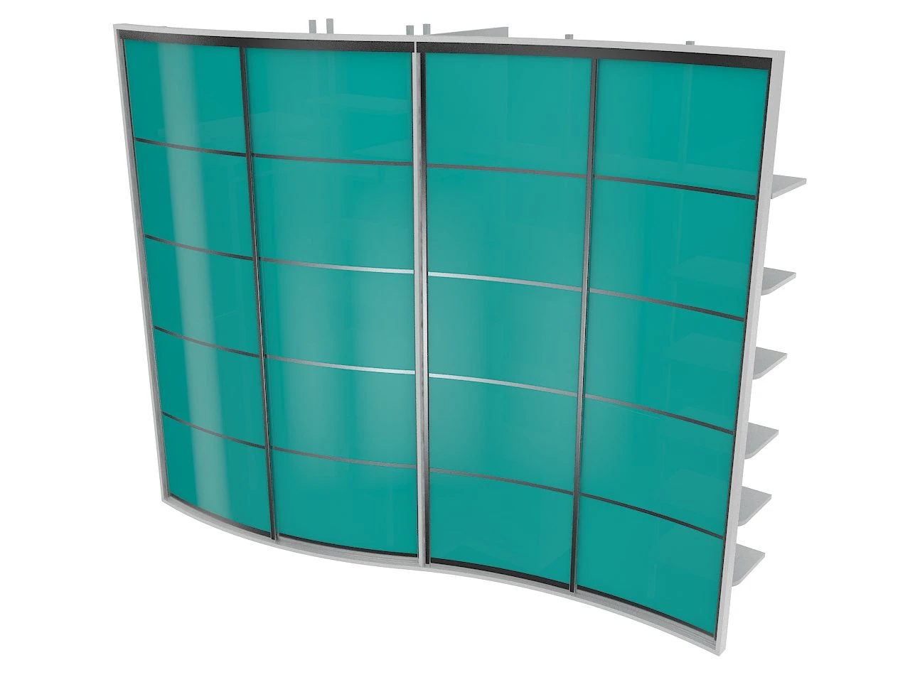 cabinet 7 sliding wardrobe 3D Model .c4d .max .obj .3ds .fbx .stl .blend 