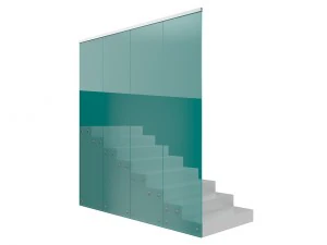 stair with glass railing 3 3D Model