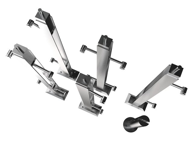 racks for a glass handrail 6 racks 3D मॉडल .c4d .max .obj .3ds .fbx .stl .blend 
