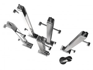 racks for a glass handrail 6 racks 3D Model