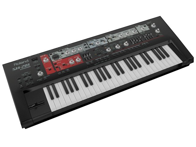synthesizer roland sh201 3D Model .c4d .max .obj .3ds .fbx .stl .blend 