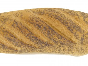 poppy seed bread - high and low poly versions Modèle 3D
