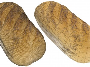 poppy seed bread - high and low poly versions Modèle 3D