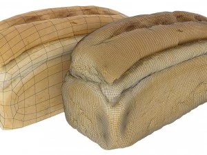 bread loaf - high and low poly versions 3D Model