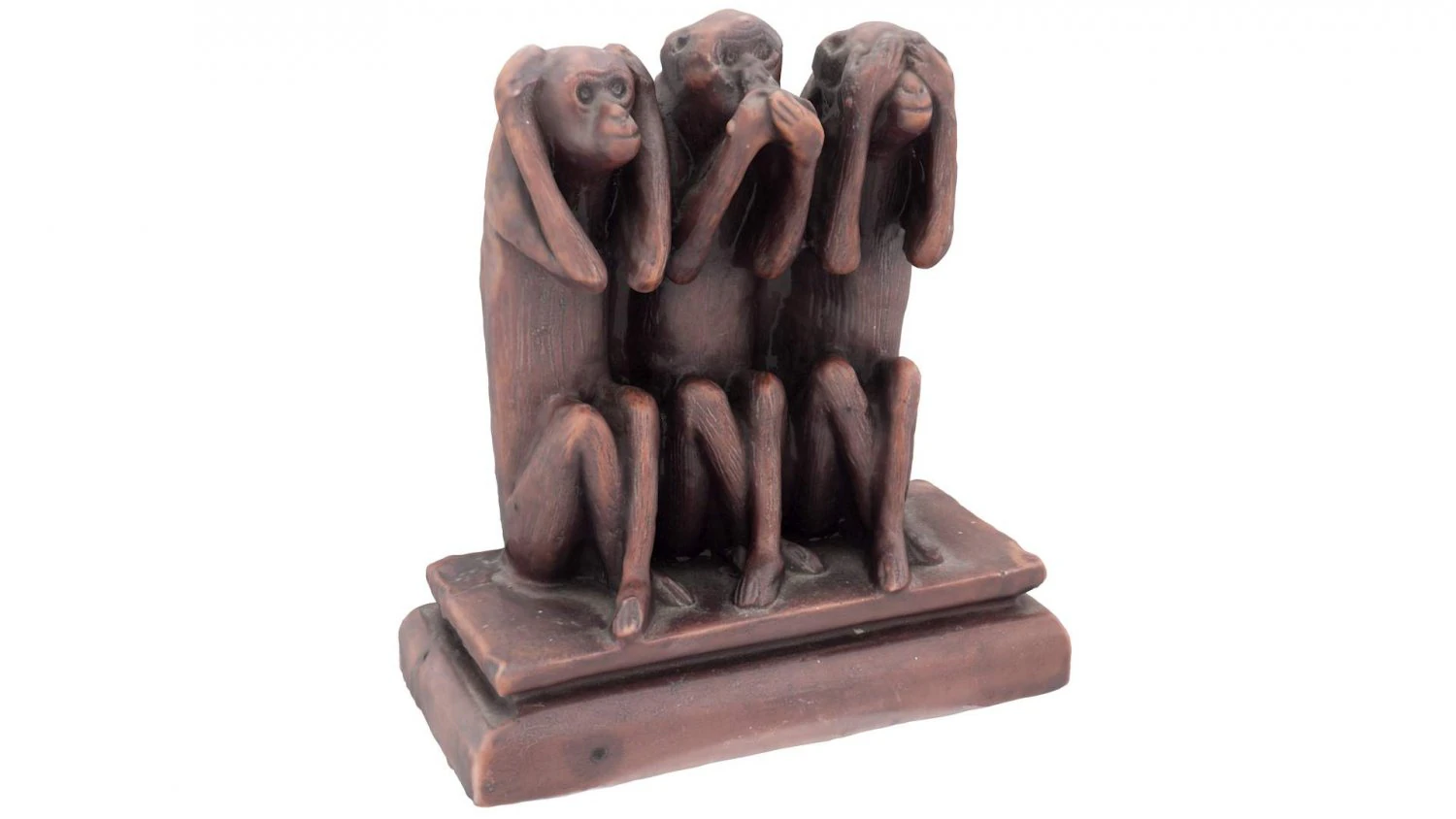 three monkeys figurine - high and low poly version 3D Model .c4d .max .obj .3ds .fbx .stl .blend