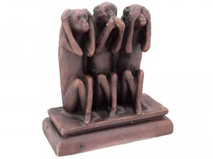 statuetta di tre scimmie - versione high e low poly Modello 3D