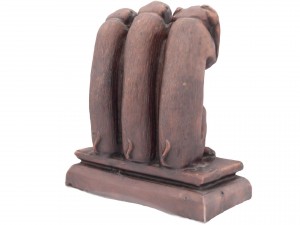 three monkeys figurine - high and low poly version 3D Model
