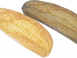 cheese bread stick - high and low poly versions 3D Model