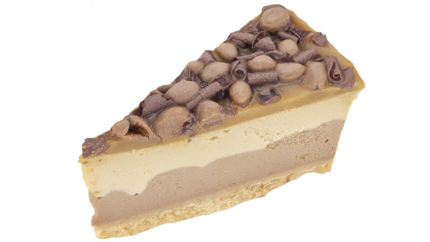 chocolate cheese cake slice - high and low poly 3D Model .c4d .max .obj .3ds .fbx .stl .blend