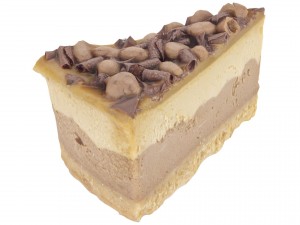 chocolate cheese cake slice - high and low poly Modello 3D