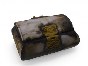 mini chest 02 - low and high poly versions 3D Model