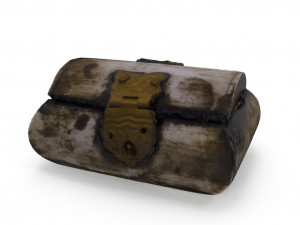 mini chest 02 - low and high poly versions 3D Model